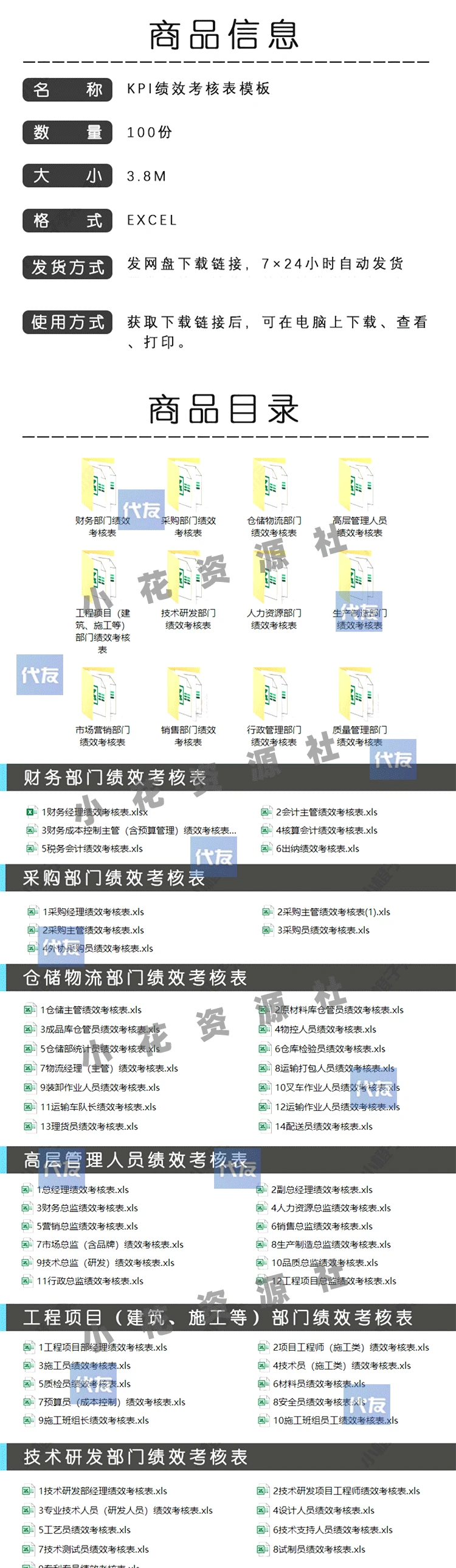 KPI绩效考核表公司财务采购行政部门员工岗位关键指标绩效考核表插图2