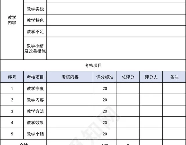 教师教学工作考核表插图2